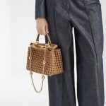 FENDI Peekaboo Mini Cappuccino-colored woven leather bag - Image 5